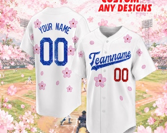 Custom baseball Sakura Jersey, Personalized embroidery Name Number Logo, Birthday Gifts Wedding shirt for kids Toddler Adult
