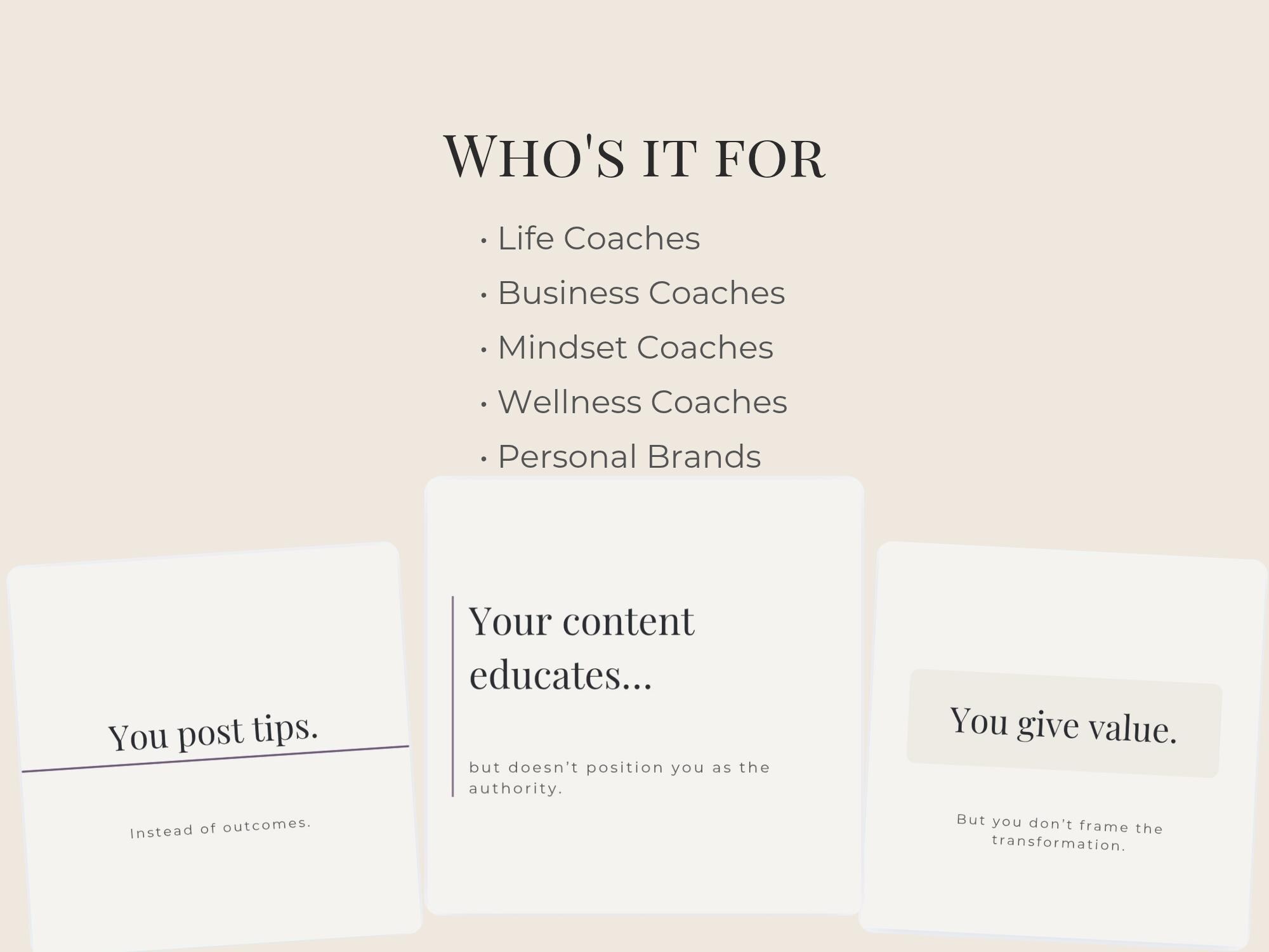 Instagram Carousel Templates for Coaches – Canva Editable, Authority ...