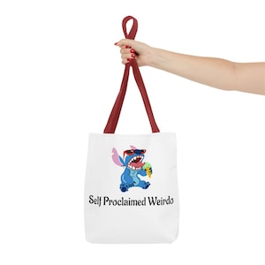 Self Proclaimed Weirdo Stitch-inspired Tote Bag