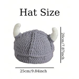 Handmade Crochet Viking Helmet Hat with Horns, Adult Kids Cosplay Accessory image 15