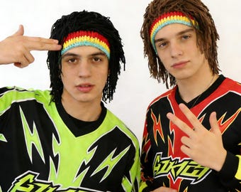 Handgemaakte gehaakte dreadlock pruik hoed Y2k cosplay leuk festival hoofddeksels voor vrouwen