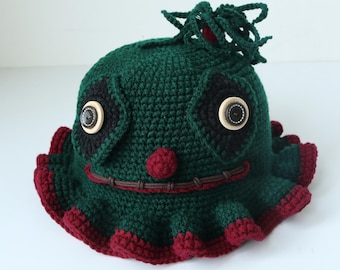 Gorro de payaso de ganchillo hecho a mano, gorro con volantes personalizado