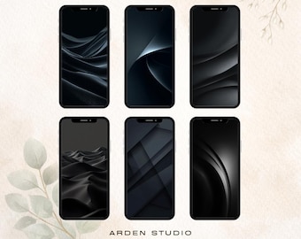 Minimalist Black Phone Wallpaper | Abstract Dark (6-pack Digital ...
