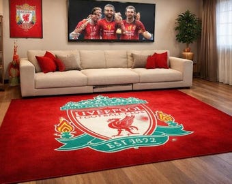 Liverpool Football Club Rug, Liverpool FC, Football Rug, Liverpool  Rug, Liverpool fc Rug, Living Room Rug,