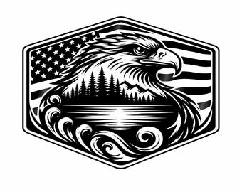 Eagle USA Flag SVG File