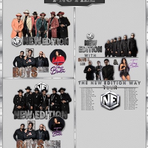 New Edition PNG Bundle, Concert T-Shirt Design (Digital File)