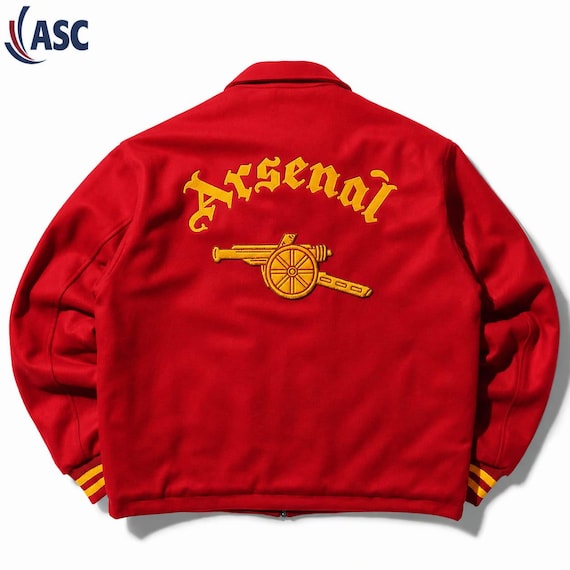 Retro Red Arsenal Bomber Jacket | Vintage Style 