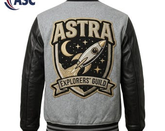 Custom Astra Explorers Guild Varsity Jacket, Vintage Space Patch Letterman Jacket
