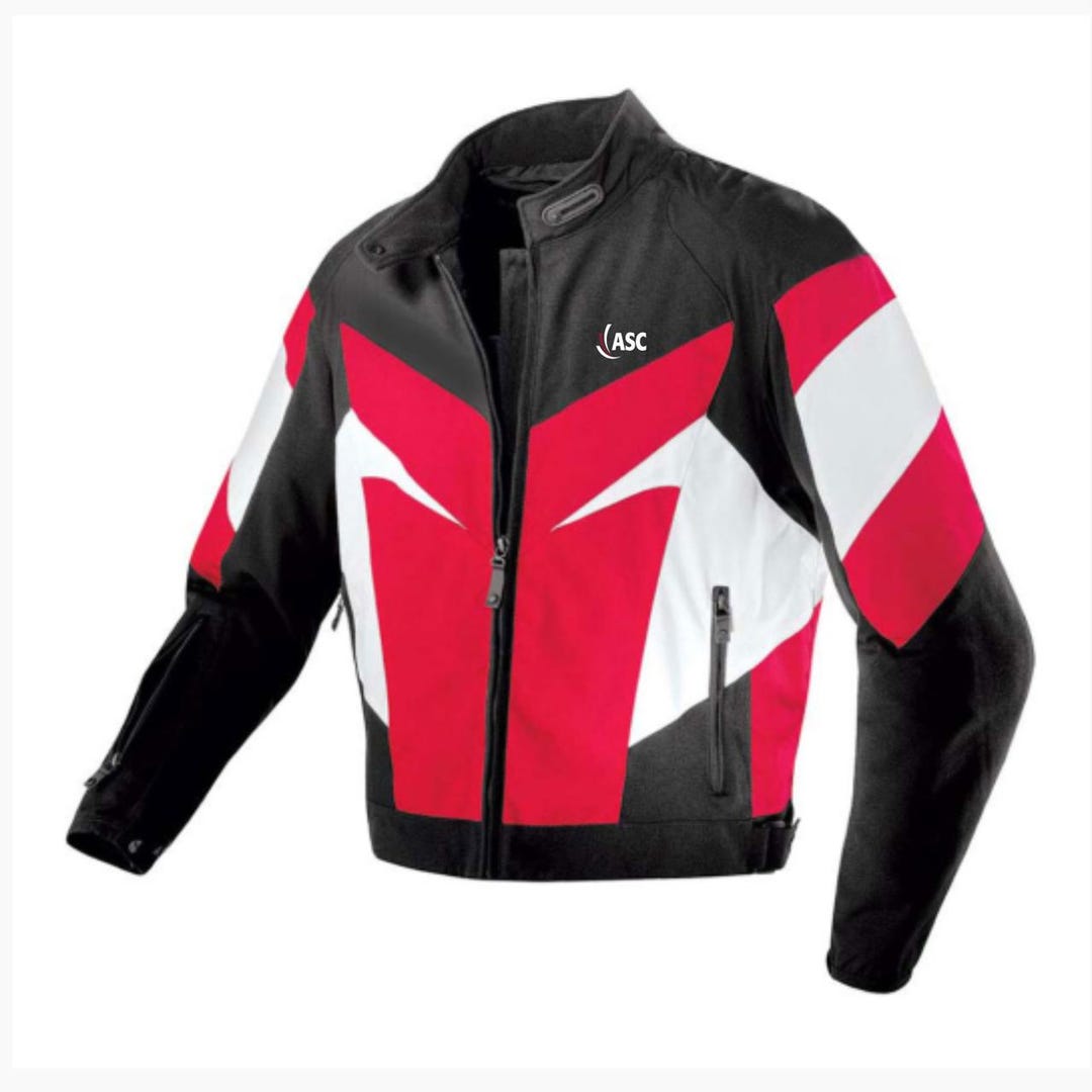 ASC Red Black Motorcycle Jacket - Etsy