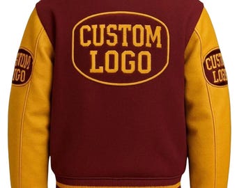 Custom Varsity Jacket | Personalized Letterman Jacket, Maroon & Gold College