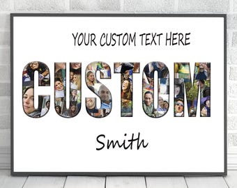 Personalized Photo Collage Name Sign | Custom Picture Name | Family Photo Letter Art | Birthday Gift | Anniversary Gift | Wedding Keepsake