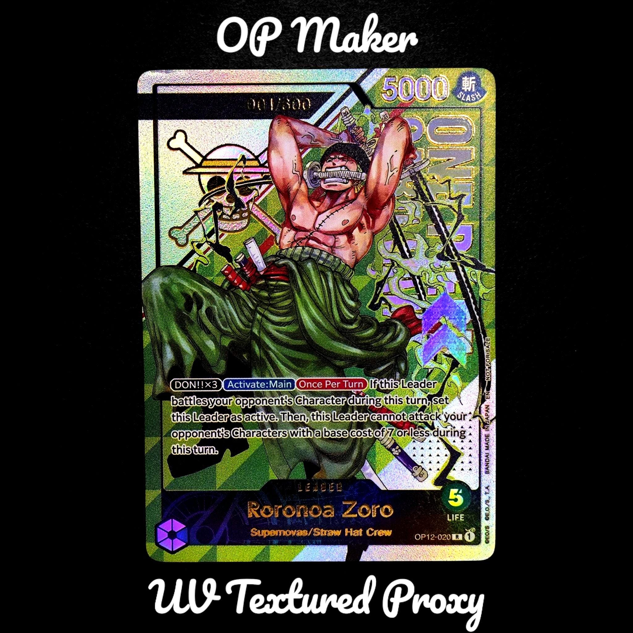 Roronoa Zoro OP-PR 001/600 – Serial Proxy Card - Etsy