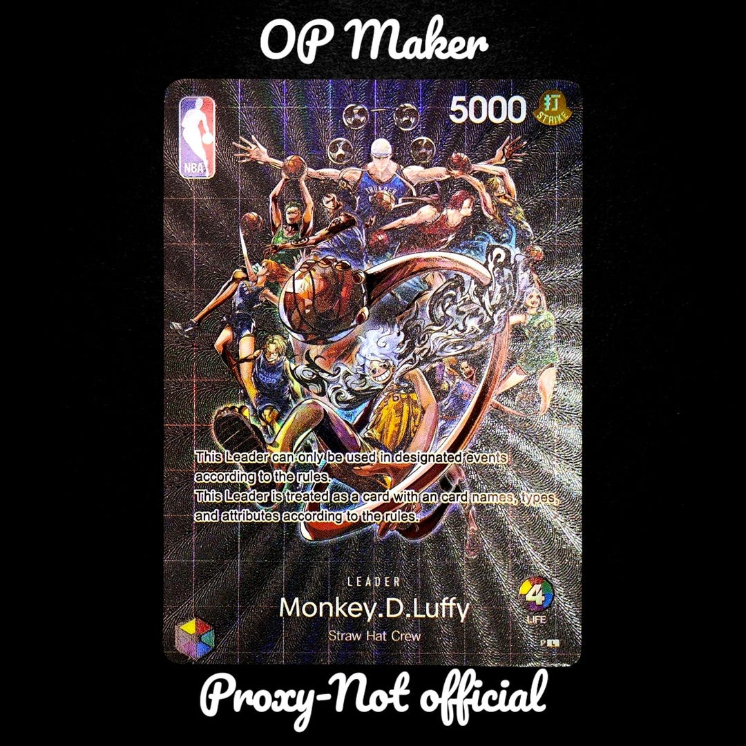 Monkey D. Luffy NBA X One Piece –basketball English Proxy Card - Etsy