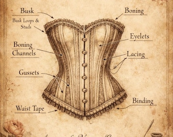 Victoriaanse korset anatomie kunst, vintage fashion junk Journal Kit, naaien en kortstondige (digitale download)
