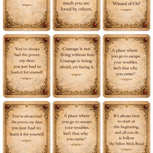 Wizard of Oz Quote Cards | Vintage Ruby Slipper Ephemera | Junk Journal Kit | Inspirational Literary Printables | Dorothy & Road ATC Cards