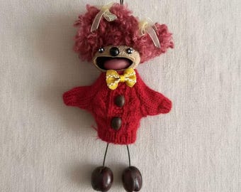 Handmade doll kawaii plush "Ugly-Cute" Nut-Shell Sprite with a Smiling Face