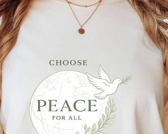 Imagine Custom Tee, Global Unity Peace Graphic, S-3XL
