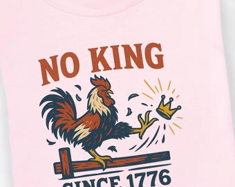 Funny Rooster Custom Shirt, No King Farm Graphic Design, Size: S-3XL