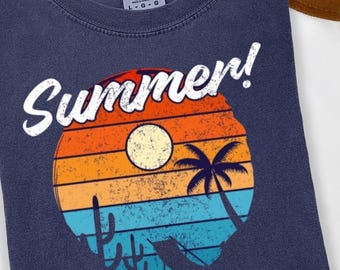 Sun Face Personalized Tee, Gold Summer Palm Shirt, Size: S-3XL