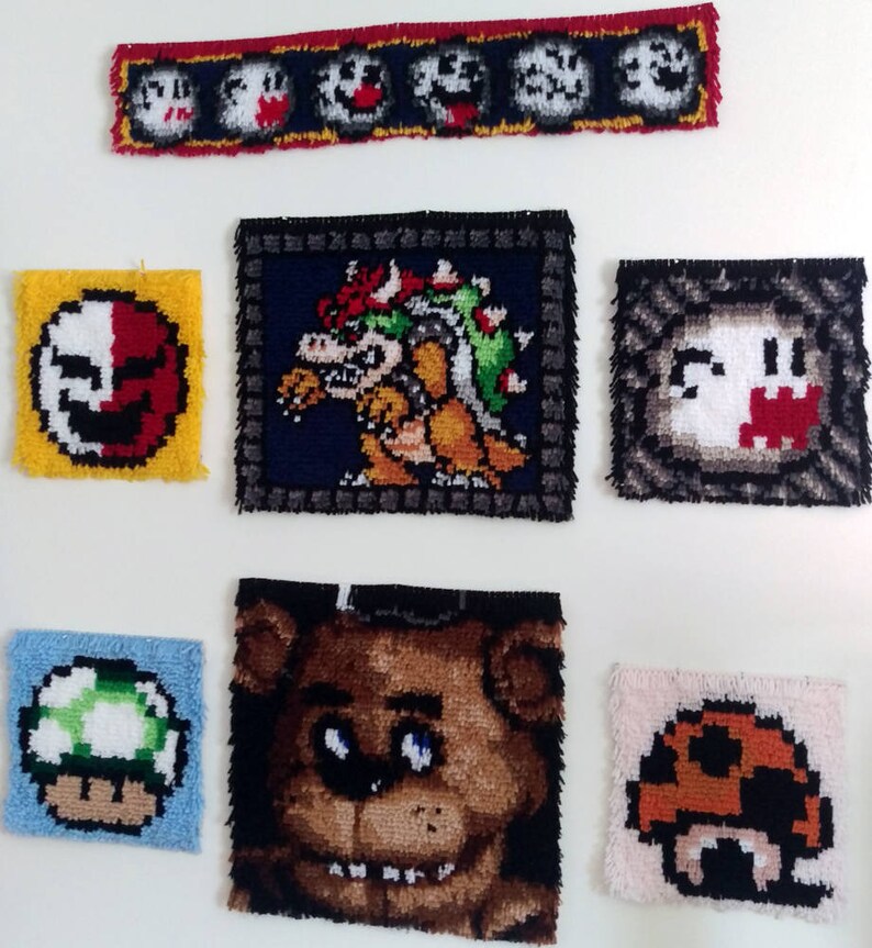 Raccoon Mario Super Mario Latch Hook Kit DIY Latch Hook Etsy