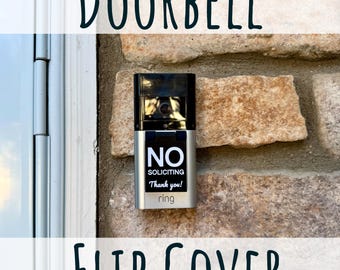 No Soliciting Flip Cover Sign for Smart Doorbell