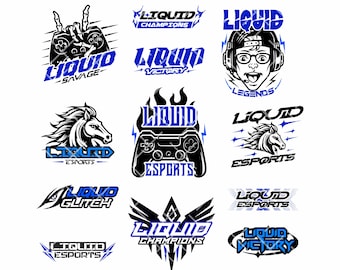 Liquid Gaming SVG Bundle – Esports Liquid Gamer Logo & Mascot Design, PNG Eps 300 DPI, Cricut Cut Files, Gaming Shirt, Instant Download