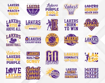 Lakers SVG&PNG Bundle | Layered Lakers PNG Files | Cricut Cut File | Basketball Clipart for T-Shirt | Instant Download