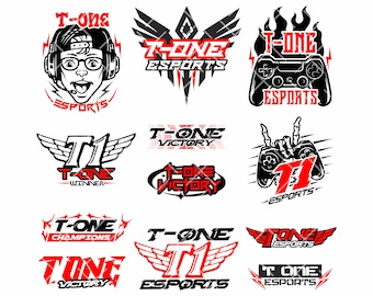T1 Gaming SVG Bundle – Esports T1 Gamer Logo & Mascot Design, PNG Eps 300 DPI, Cricut Cut Files, Gaming Shirt, Instant Download