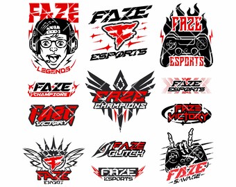 FaZe Gaming SVG Bundle – Esports FaZe Gamer Logo & Mascot Design, PNG Eps 300 DPI, Cricut Cut Files, Gaming Shirt, Instant Download