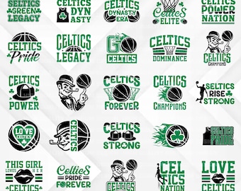 Celtics SVG&PNG Bundle | Layered Celtics PNG Files | Cricut Cut File | Basketball Clipart for T-Shirt | Instant Download