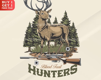 Deer Hunting SVG Bundle for Cricut – Vintage Buck Antler Hunter Design, Camping Outdoors PNG EPS, Hunting Shirt Cut File, Instant Download