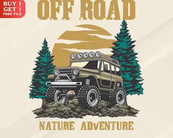 Off Road 4x4 SVG Bundle – Vintage Jeep Adventure Design, Nature Camping PNG EPS, Cricut Cut File, Offroad Shirt Graphic, Instant Download