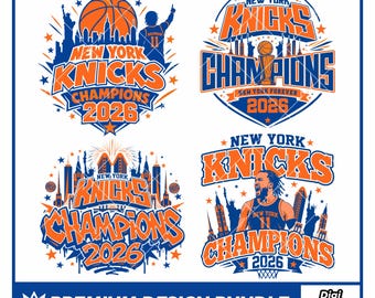 Design PNG e SVG per la maglietta da gioco dei Knicks, campioni NBA, per la stampa a sublimazione (download digitale).