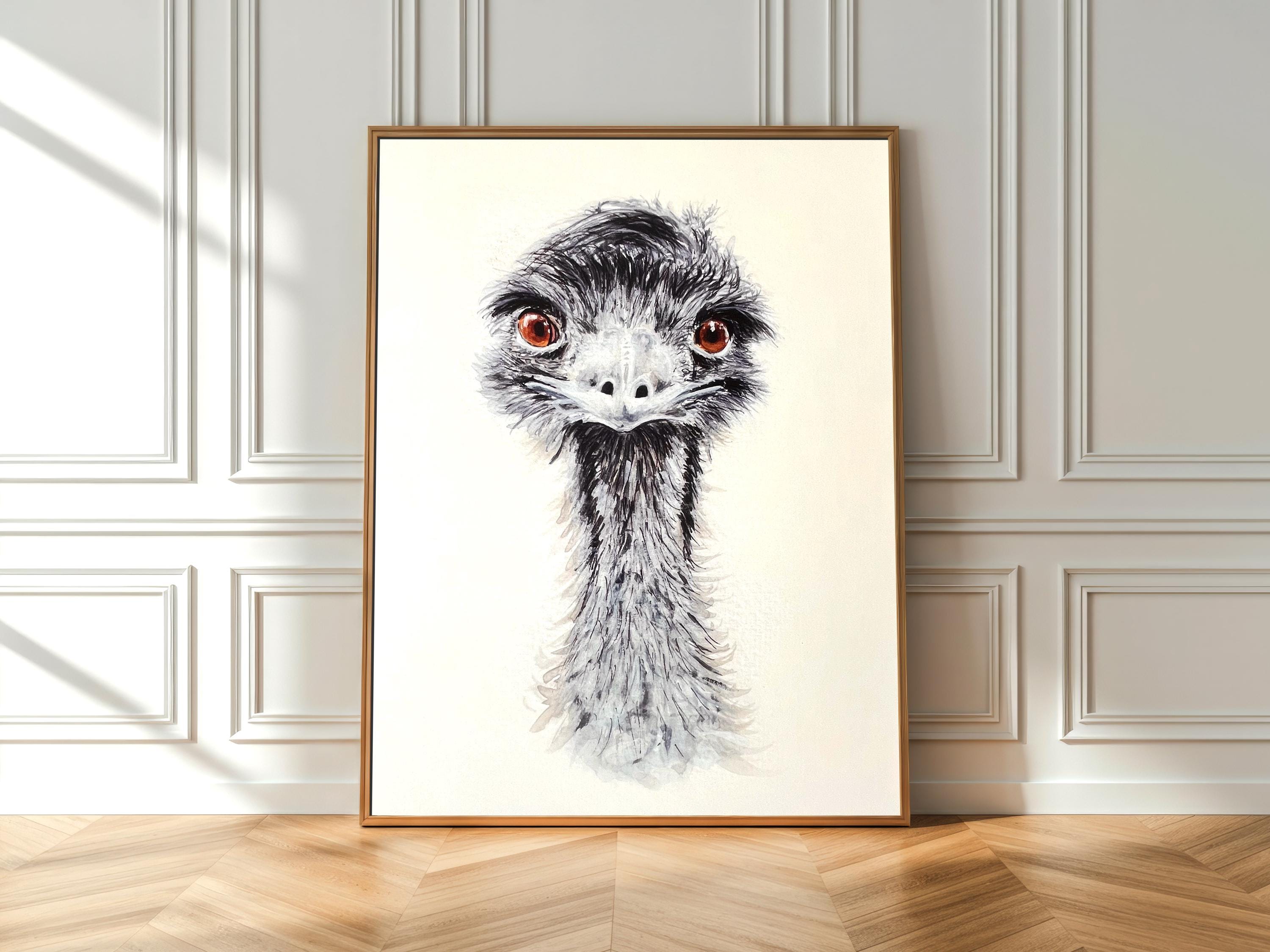 Cute Emu Poster A3 – Animal Illustration – Bird Art Print – Nature Wall ...