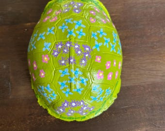 Floral Painted Turtle Shell