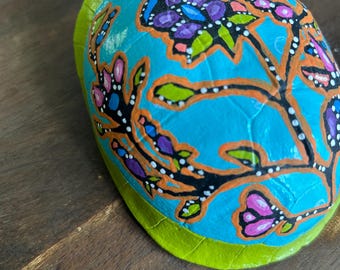 Floral Painted Turtle Shell