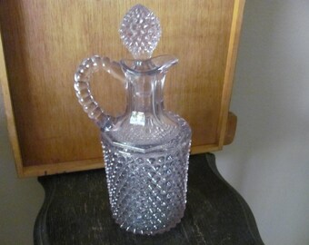Vintage FENTON Hobnail Burple / Purple Cruet With Stopper Mint Condition