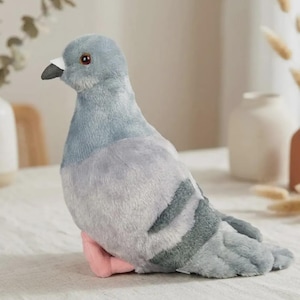 Realistic Pigeon Toy – Soft Grey Bird Pillow,Kawaii Stuffed Animal, Bird Lover Gift