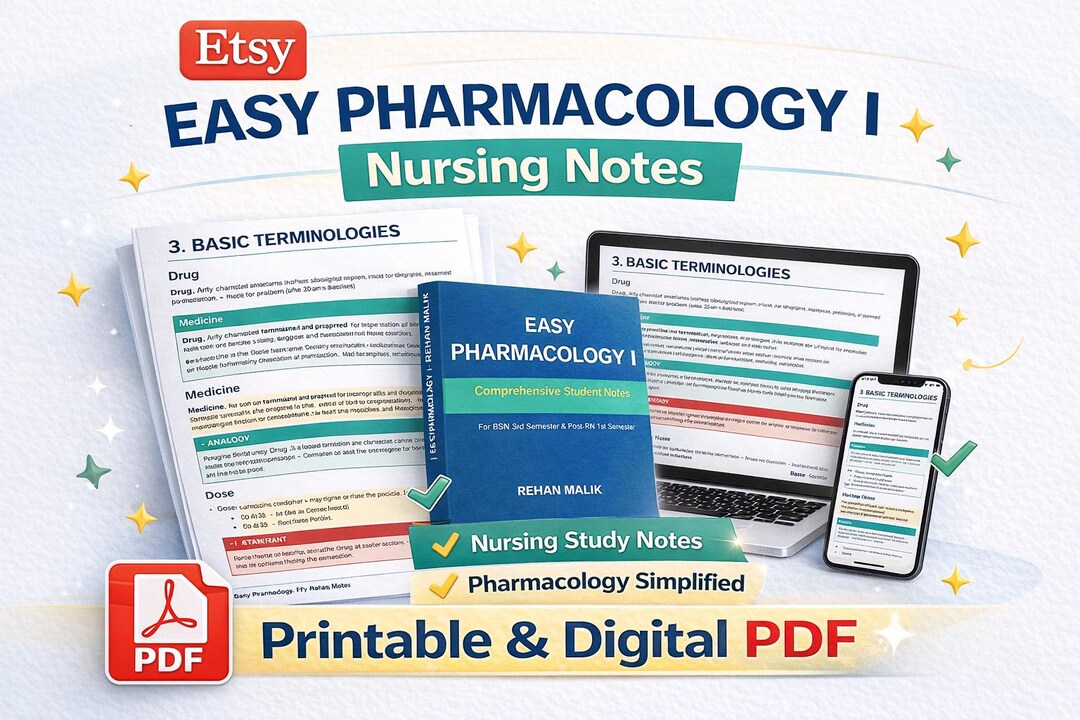Easy Pharmacology I Nursing Notes | BSN Exam Study (digital Download ...