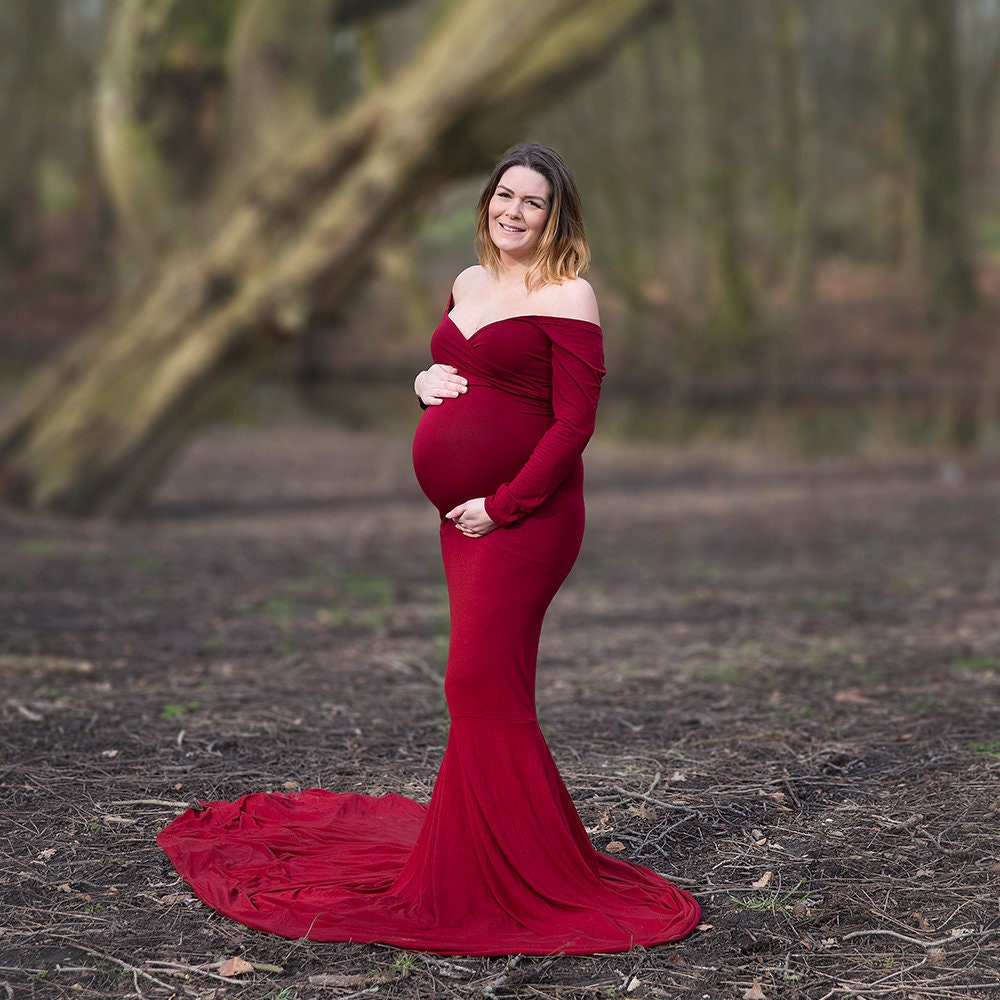 Maternity Gown Long Sleeve Maternity Dress for Photo Shoot Off Etsy