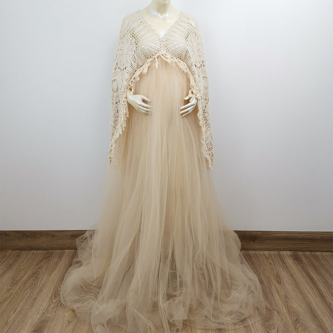 Free Size Boho Maternity Dress for Photo Shoot Maxi Robe Etsy