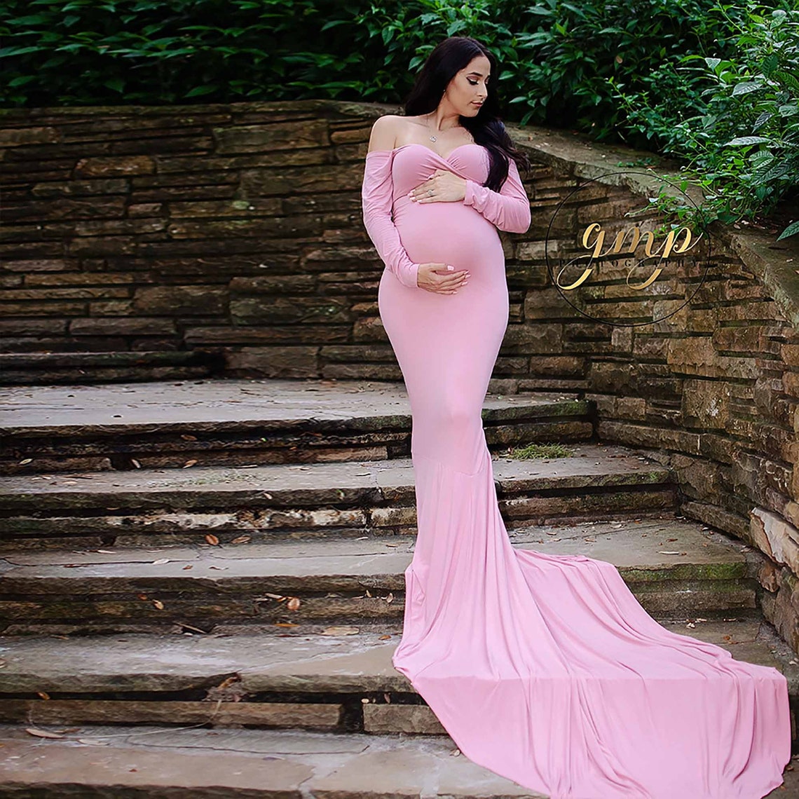 Maternity Gown Long Sleeve Maternity Dress for Photo Shoot Off Etsy