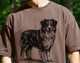Australian shepherd shirt, Comfort colors shirt for Aussie dog dad, Gift for Australian shepherd owner