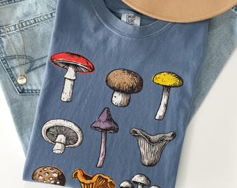 Retro Mushroom Comfort Colors T-Shirt, Cottagecore Tee