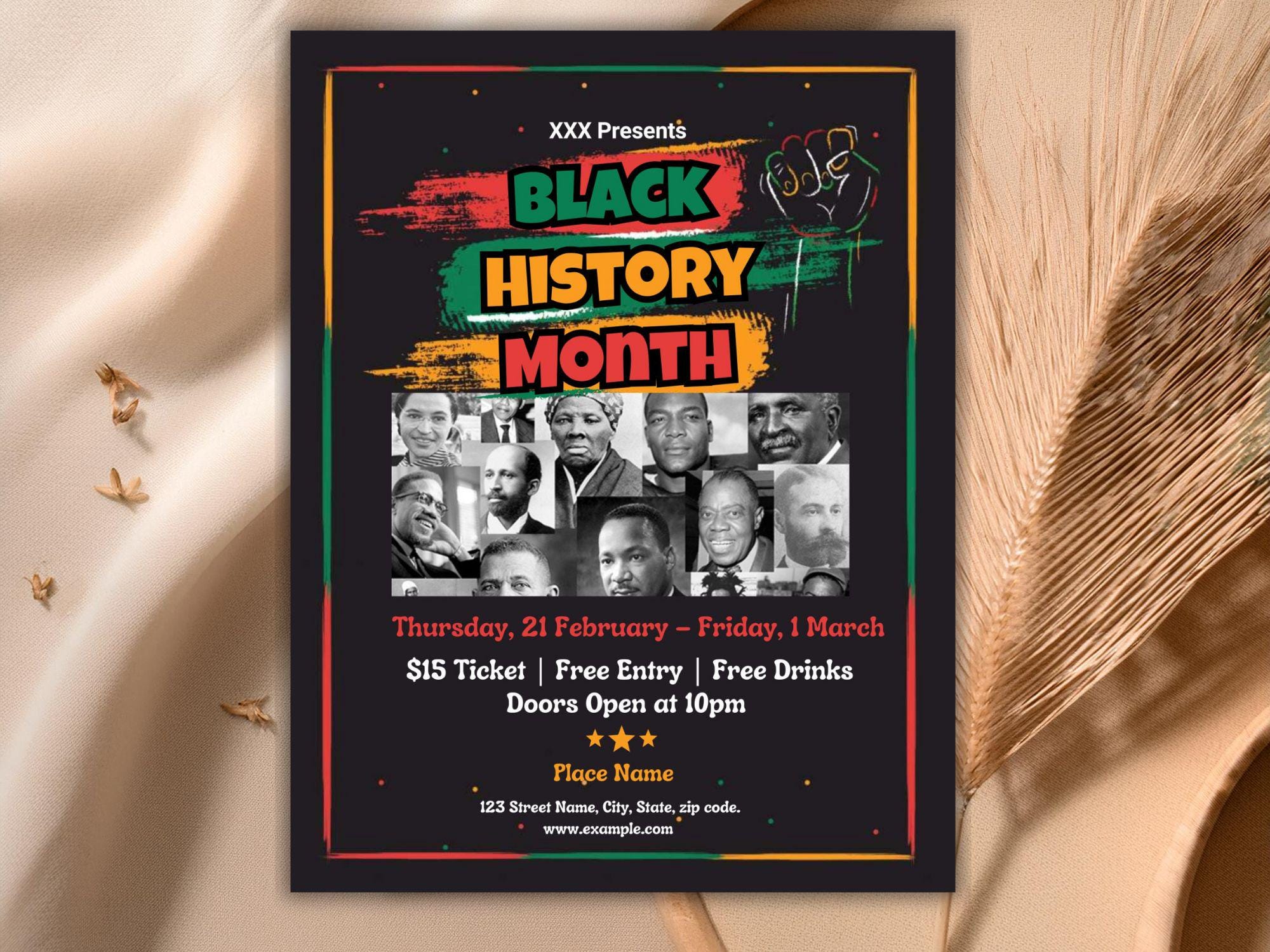 Black History Month Flyer Template: Celebration Event, Church Service ...