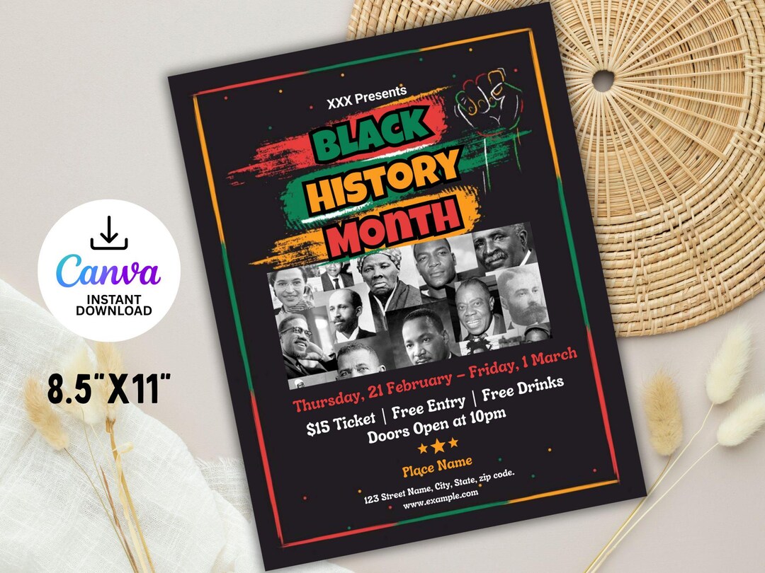 Black History Month Flyer Template: Celebration Event, Church Service ...