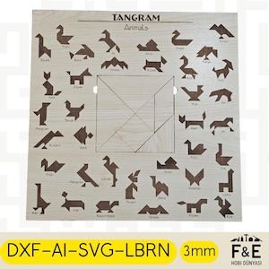 Tangram Djur Pussel SVG