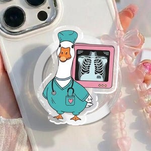 Rolig röntgengås magnetisk telefonhållare, söt röntgenteknikergås telefonhållare, present till radiologitekniker, medicinsk gåshållare, doktorspresent