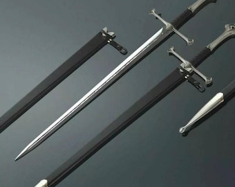 Handgemaakt legendarisch stalen zwaard van koning Alessar's Vikingzwaard meesterzwaard replica cadeau voor vriend, fantasiezwaard kerstcadeau voor hem