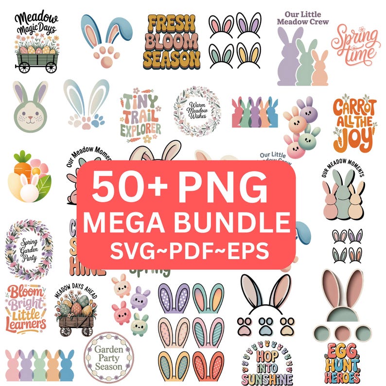 Easter Bunny SVG Bundle, Spring Quotes, Peeps Cut Files (digital ...